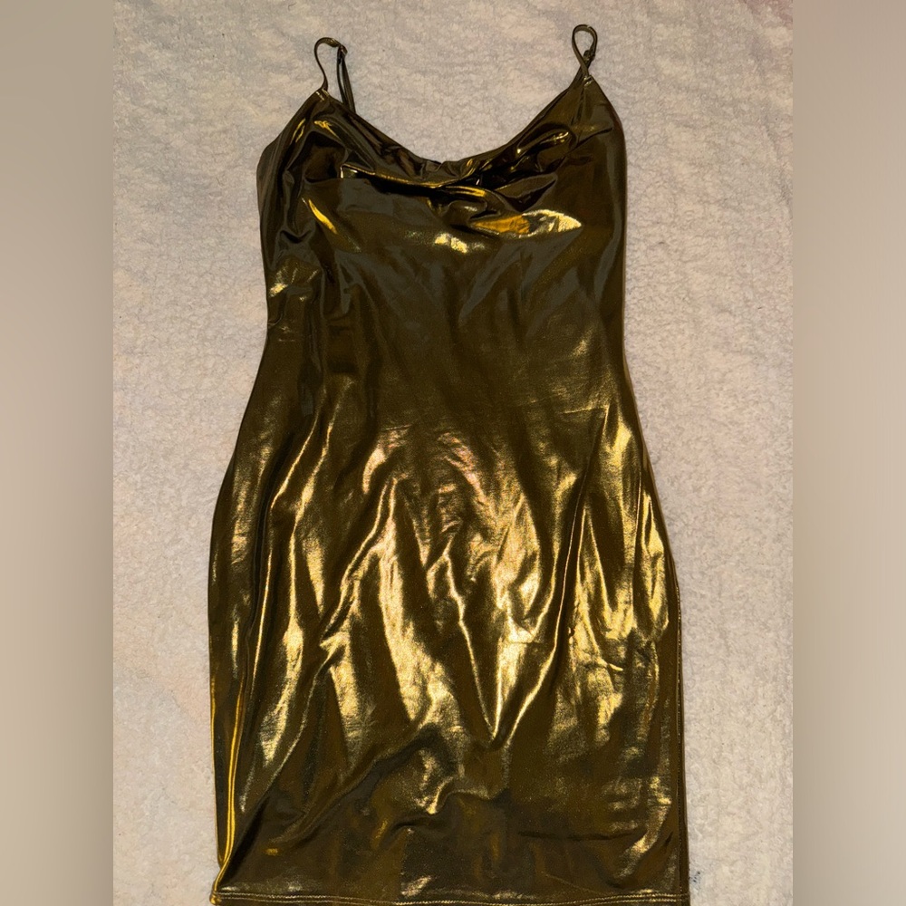Gold metallic dress